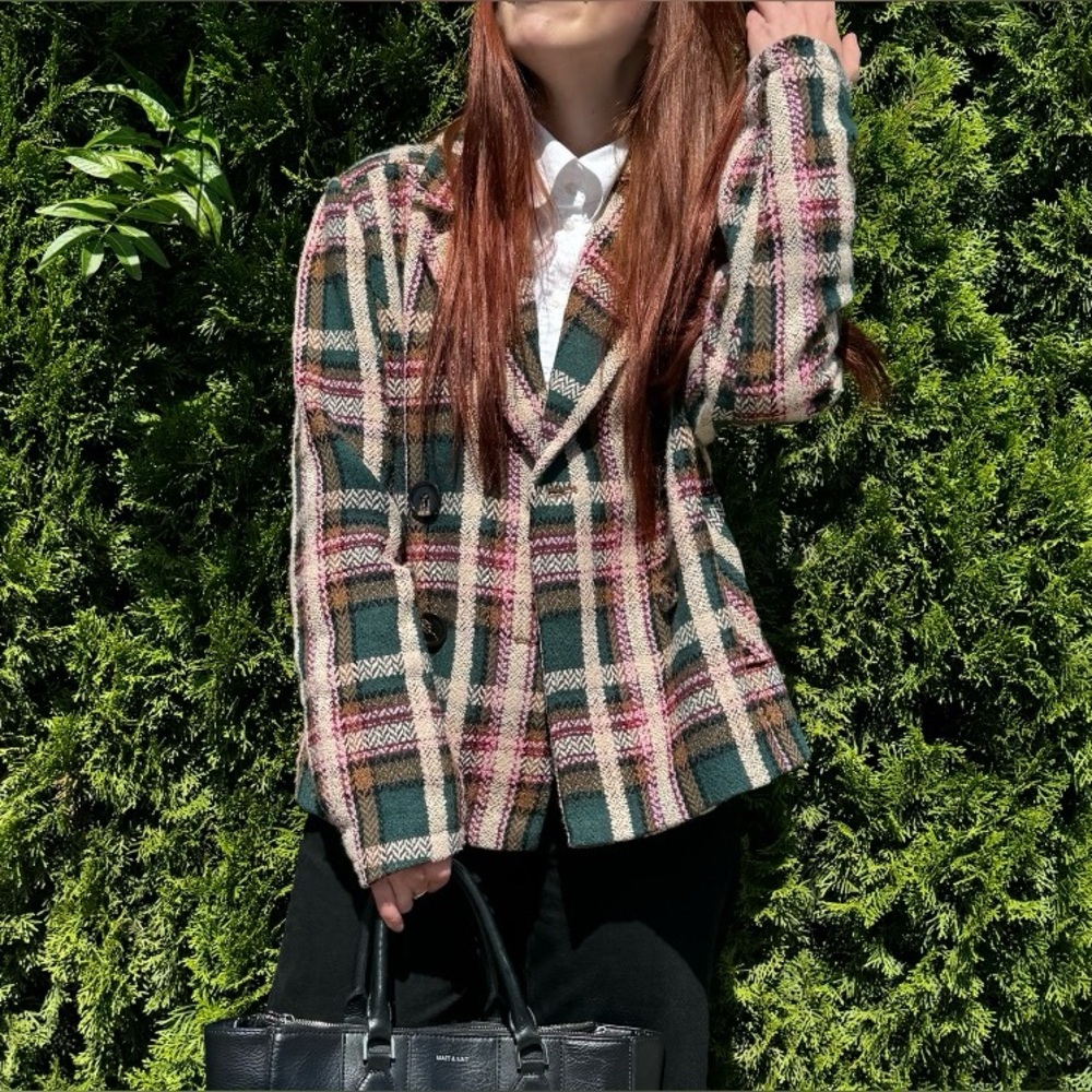 Plaid Women's Jacket - Multicolor tweed by CULTURE 🇩🇰